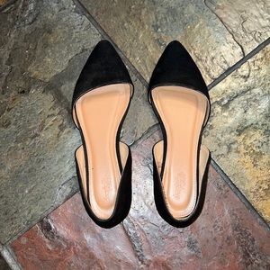 Black Pointed D'Orsay Flats - Unbranded